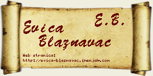 Evica Blaznavac vizit kartica